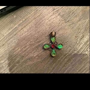 Synthetic Fire Opal Pendant And Sterling Silver 925 Frame